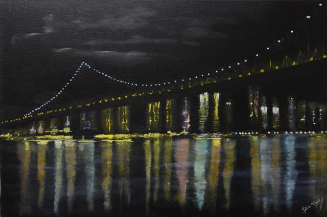 'The Bridge" - Mixed media on canvas